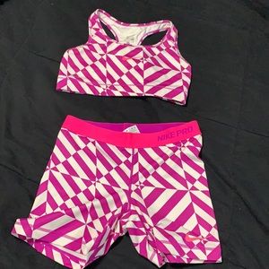 NIKE Pro bra and shorts set